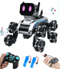 Remote Control Robot Dog Car for Kids with 8 Wheels and Handheld RC Stunt Features