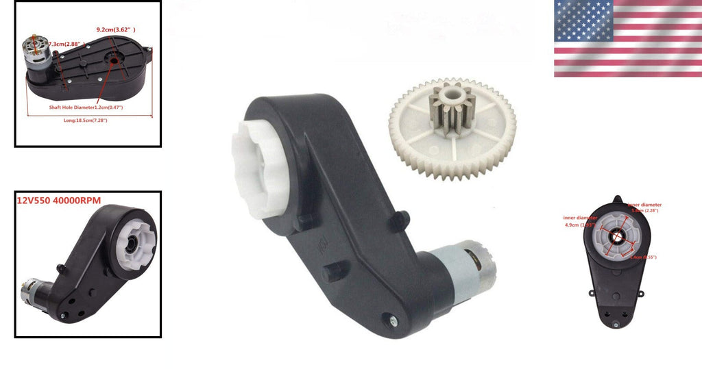 Durable 12V DC Gear Motor 40 000 RPM for Kids Ride-On Car Upgrades