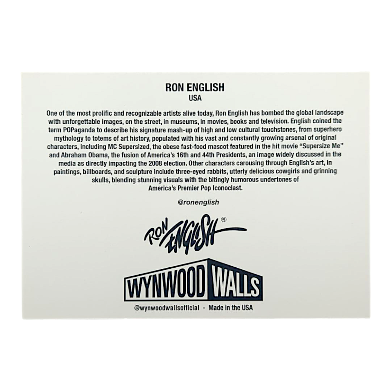 Ron English Grin Art Card