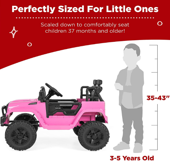 Rosa Electric Ride-On Car for Girls with Remote Control and Music - Rechargeable