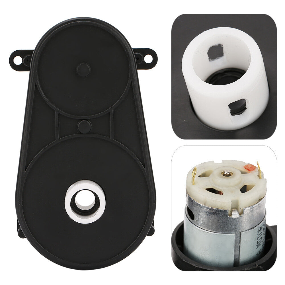 6V RS380 Electric Motor Gearbox with Steering Gear for Kids' Toy Cars