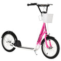 Youth Kick Scooter with Adjustable Handlebars, Double Brakes, and 16-Inch Inflatable Tires