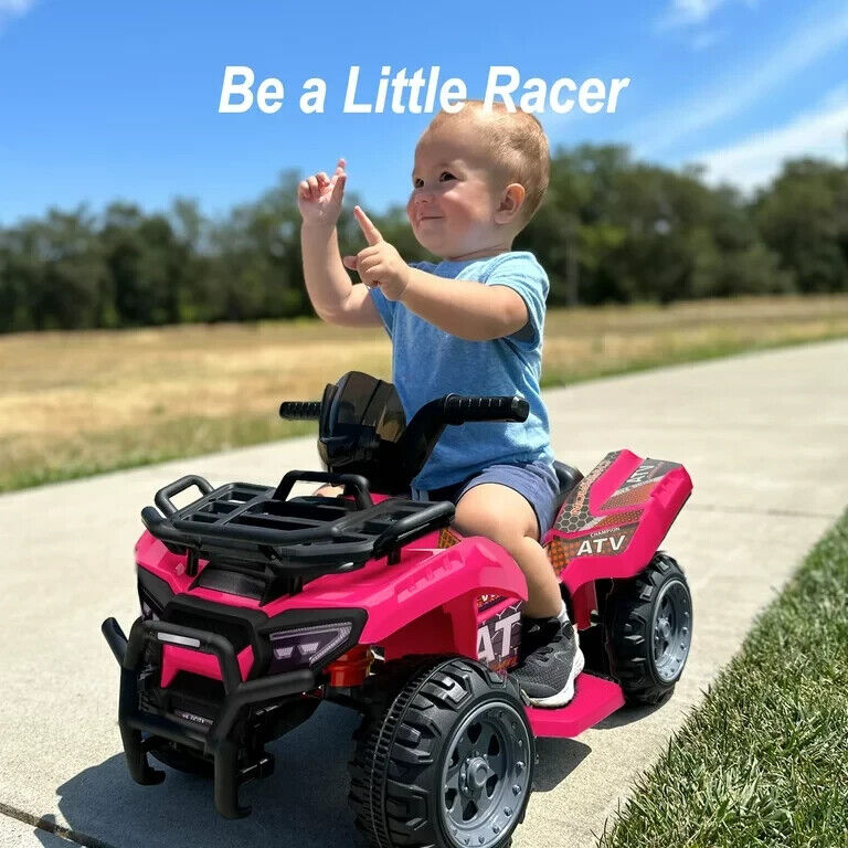 Electric Pink Four-Wheeler Ride-On Toy for Toddlers - 6V Kids ATV