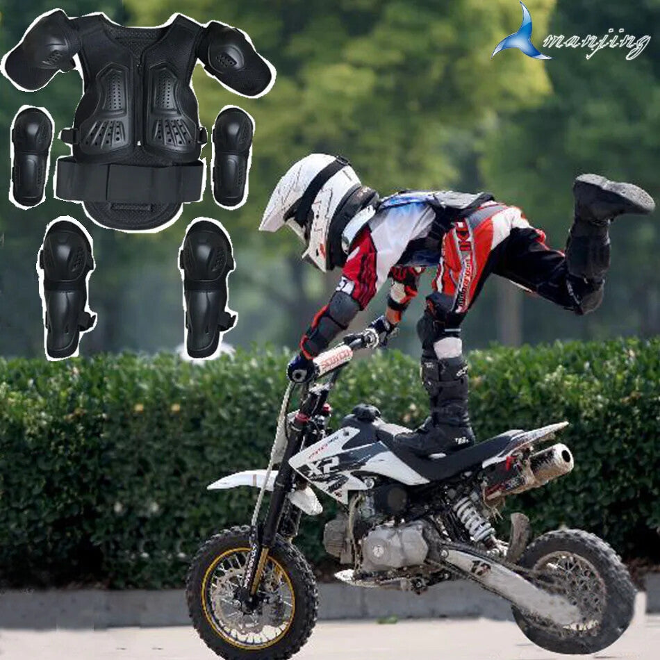 Kids Motocross Body Armor Back Protector Ride-On Horse Toy for Ages 4-15 Years