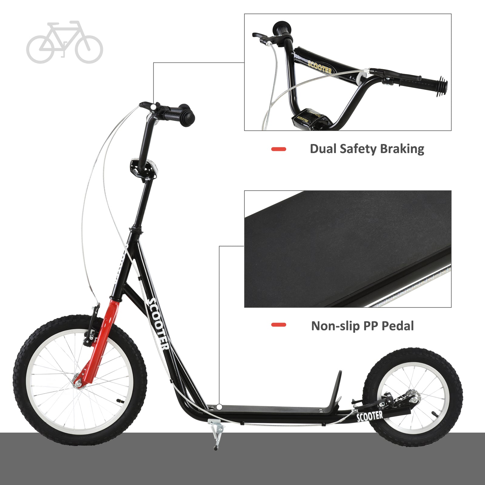 Adjustable Handlebar Kick Scooter for Youth and Teens Ages 5+