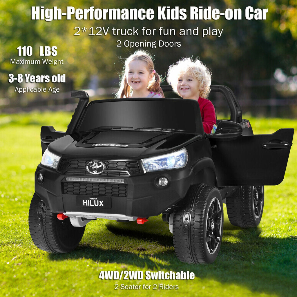 2x12V Official Toyota Hilux Ride On Truck Car 2-Seater 4WD with Remote Control