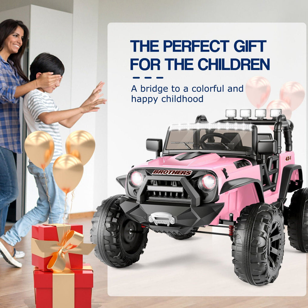 Electric 2-Seater Kids Jeep with 400W Motor, LED Lights, and 24V Battery