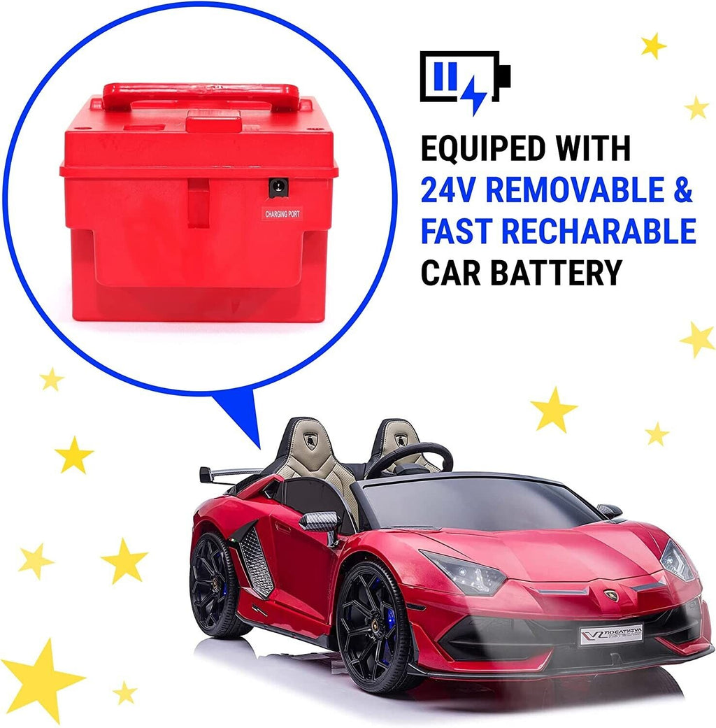 Lamborghini Aventador Kids Car - Two Seater Ride-On Vehicle with Remote Control