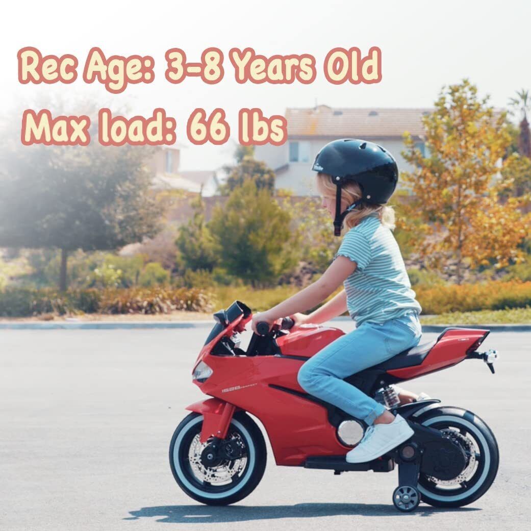 12V Kids Motorcycle Ride-On Toy with 4 MPH Speed and ASTM Approval