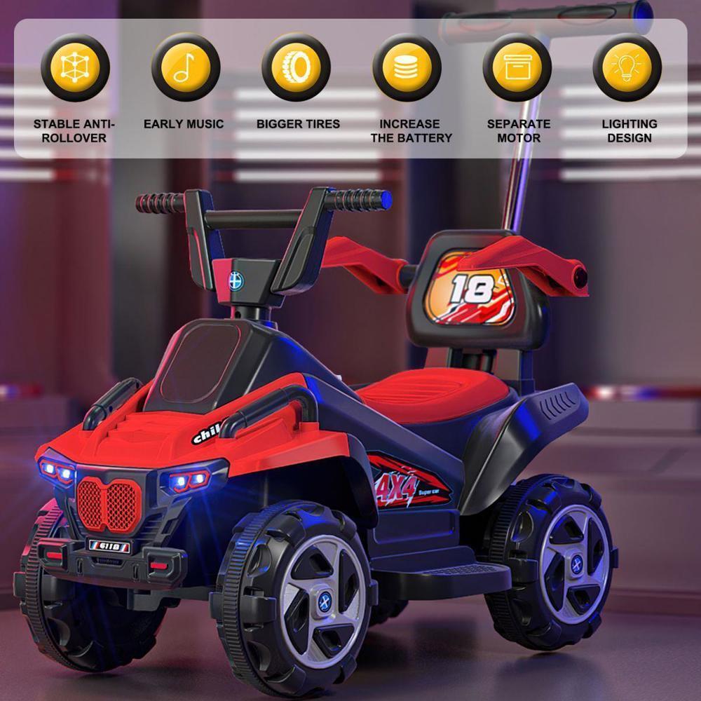 Electric ATV Ride-On Toy for Kids with LED Headlights - 4-Wheeler Quad Car
