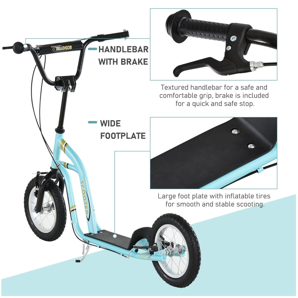 Youth Scooter with 12-Inch Inflatable Front Wheel and Dual Front & Rear Caliper Brakes