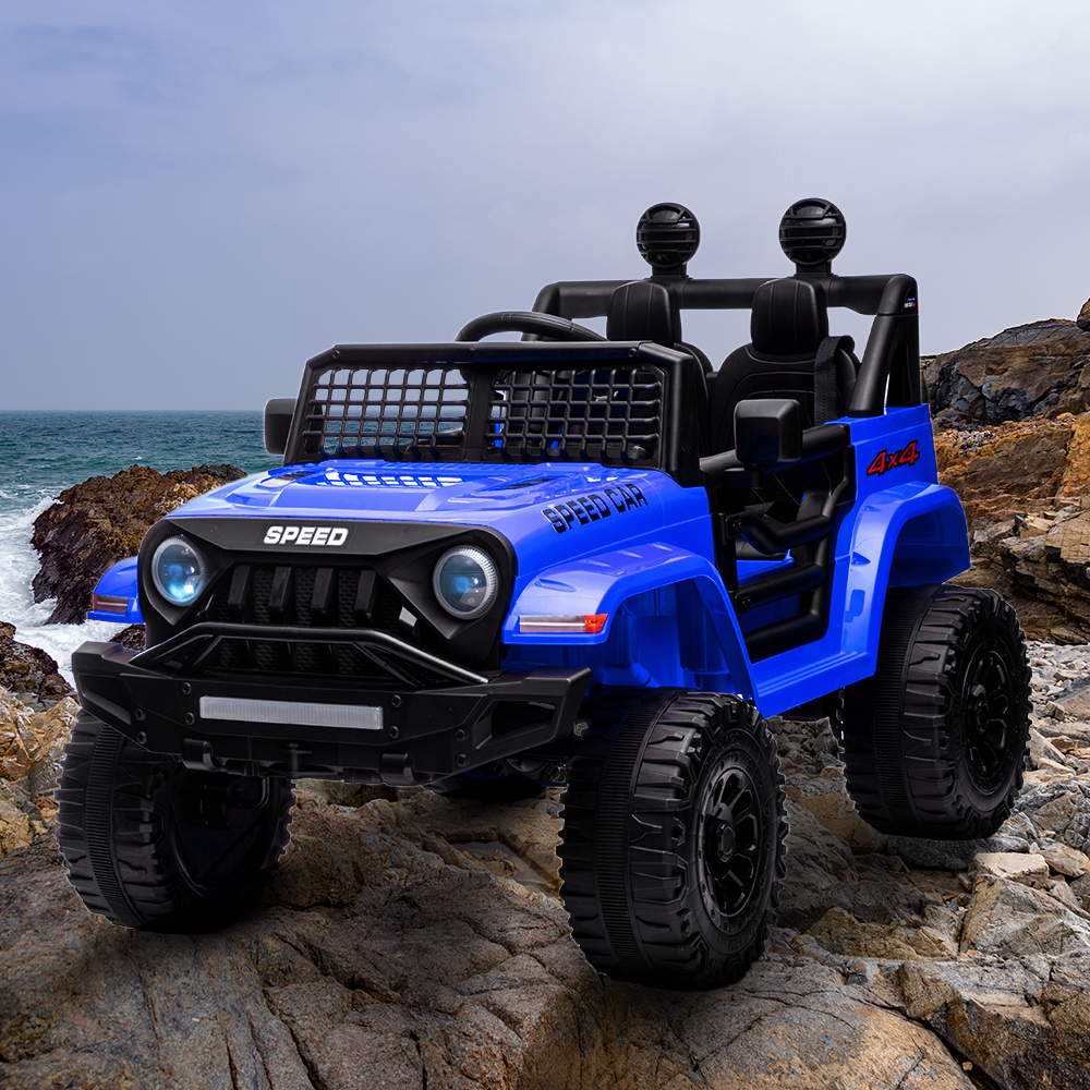 Blue Kids Electric Ride-On Car with Remote Control and MP3 Player