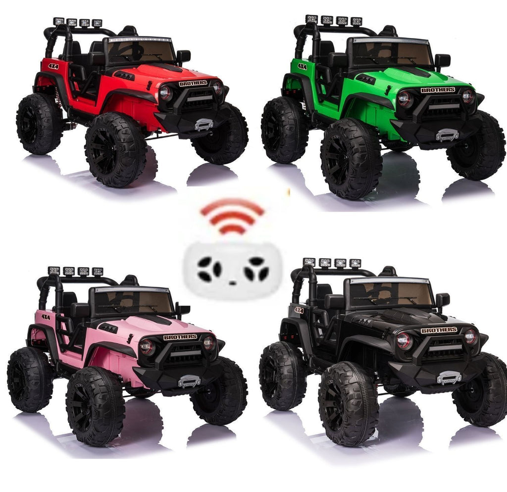2 Seater 24V Kids Ride On Truck with Remote Control, LED Lights, and 3 Speeds - 2x200W Power