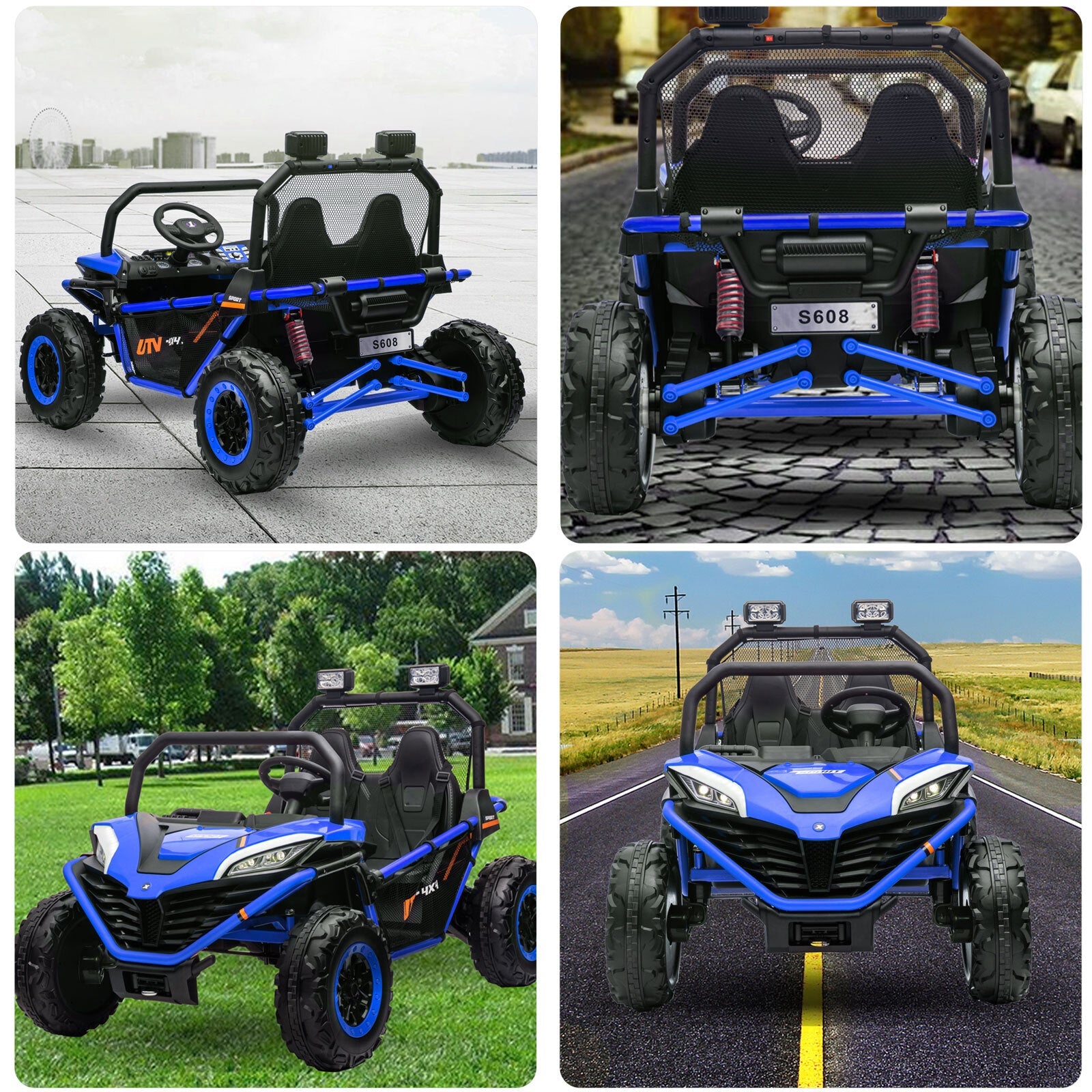 24V Kids 2-Seater Electric Ride-On UTV Truck with 4WD and 320W Motor, Remote Control