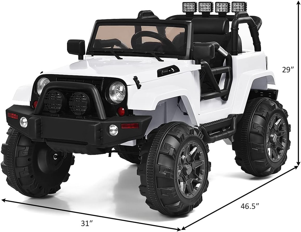 12V Electric Jeep Ride-On Car with Parental Remote Control and MP3 Player for Kids