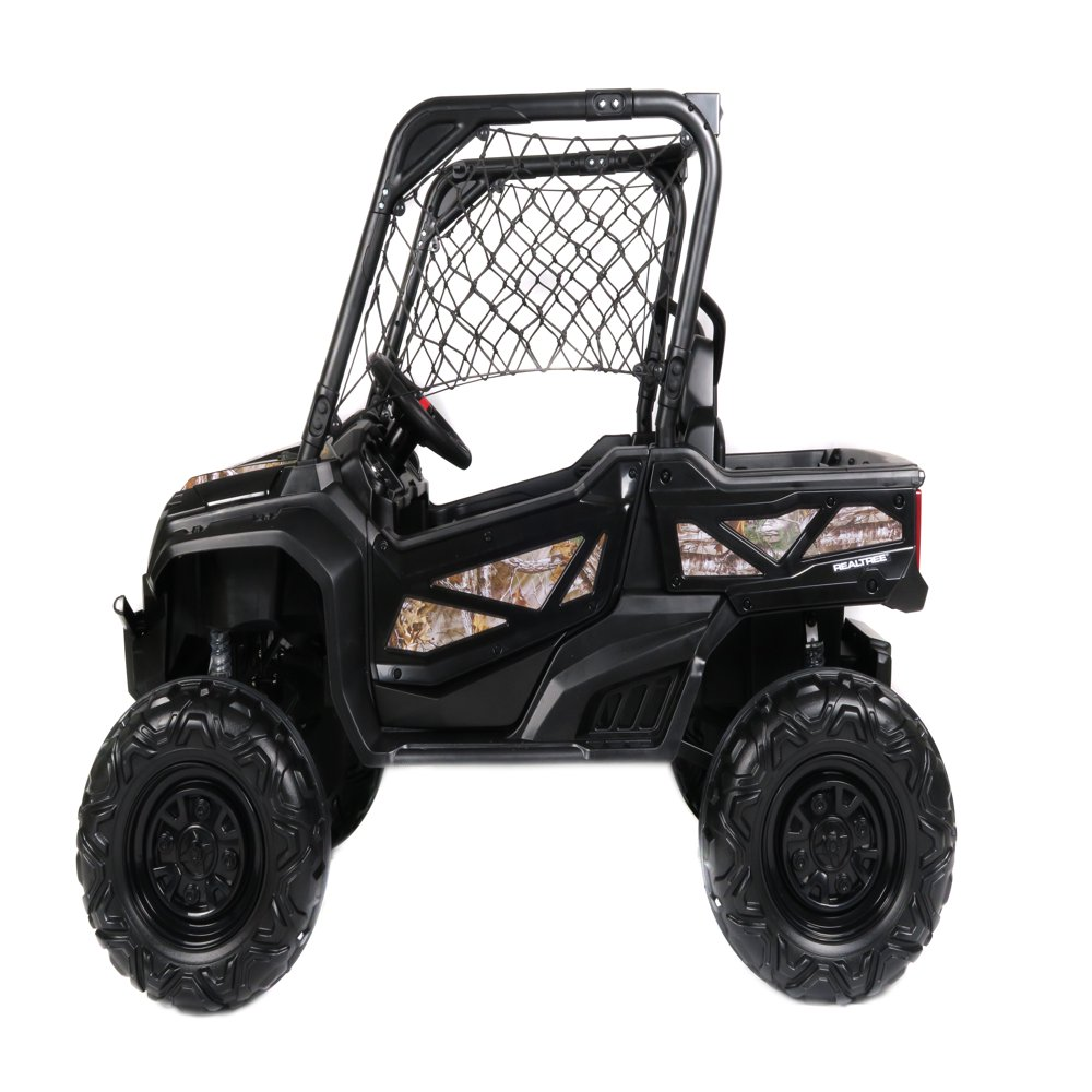 24V Electric UTV for Two Riders with Large Storage Compartment Dual Drive Option - Jet Black