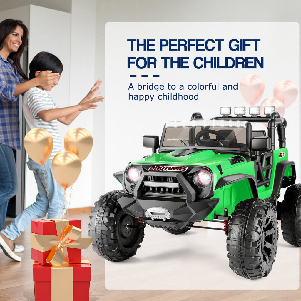 Electric 2-Seater Kids Jeep with LED Lights and 400W Motor - 24V Ride-On Truck Car