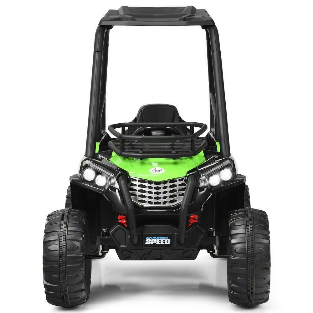 Off Road UTV Truck RC Electric Car for Kids - Ride On Toy with MP3 Player and Light Green Color - 12V