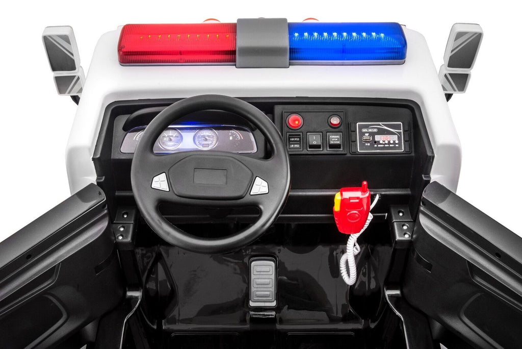 SUPERtrax® Large Truck Emergency Children's Ride On 4WD Law Enforcement Vehicle - Ebony.