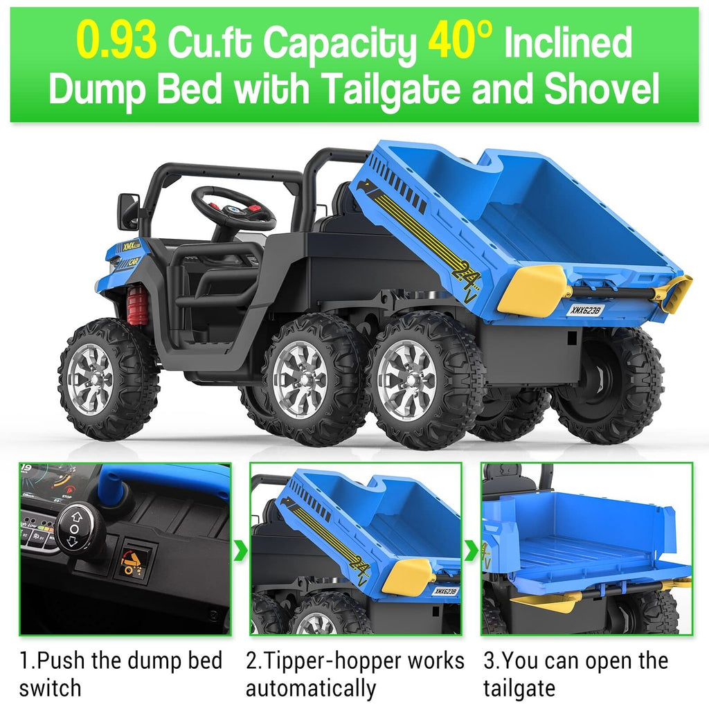 Electric 3-Speed Kids Ride-On Truck with Remote Control - Perfect Gift for US Children (24V)