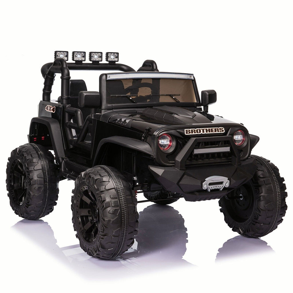 2 Seater 24V Kids Ride On Truck with Remote Control, LED Lights, and 3 Speeds - 2x200W Power
