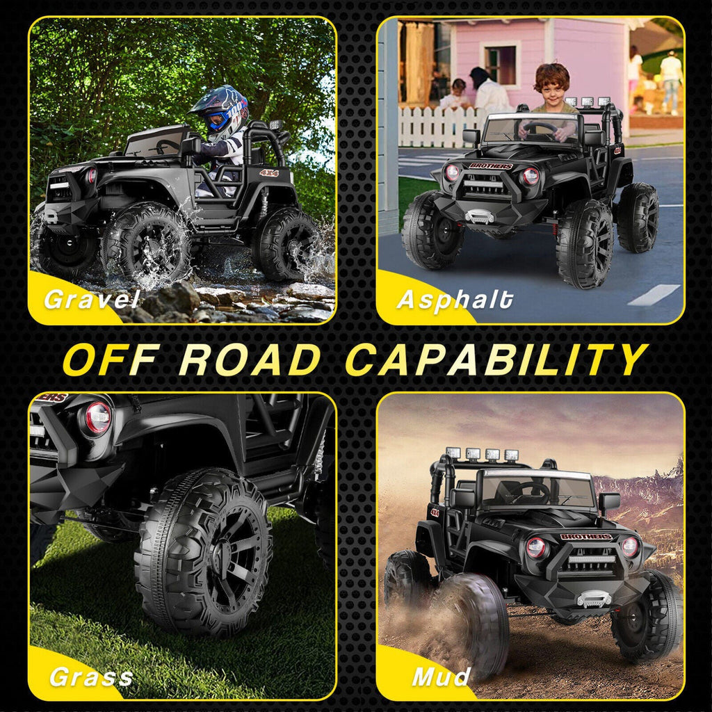 Electric 2-Seater Kids Jeep with 400W Motor, LED Lights, and 24V Battery