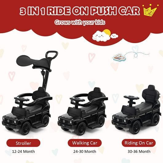 Mercedes Benz G350 3-in-1 Push Car with Canopy - Stroller and Sliding Car Combo