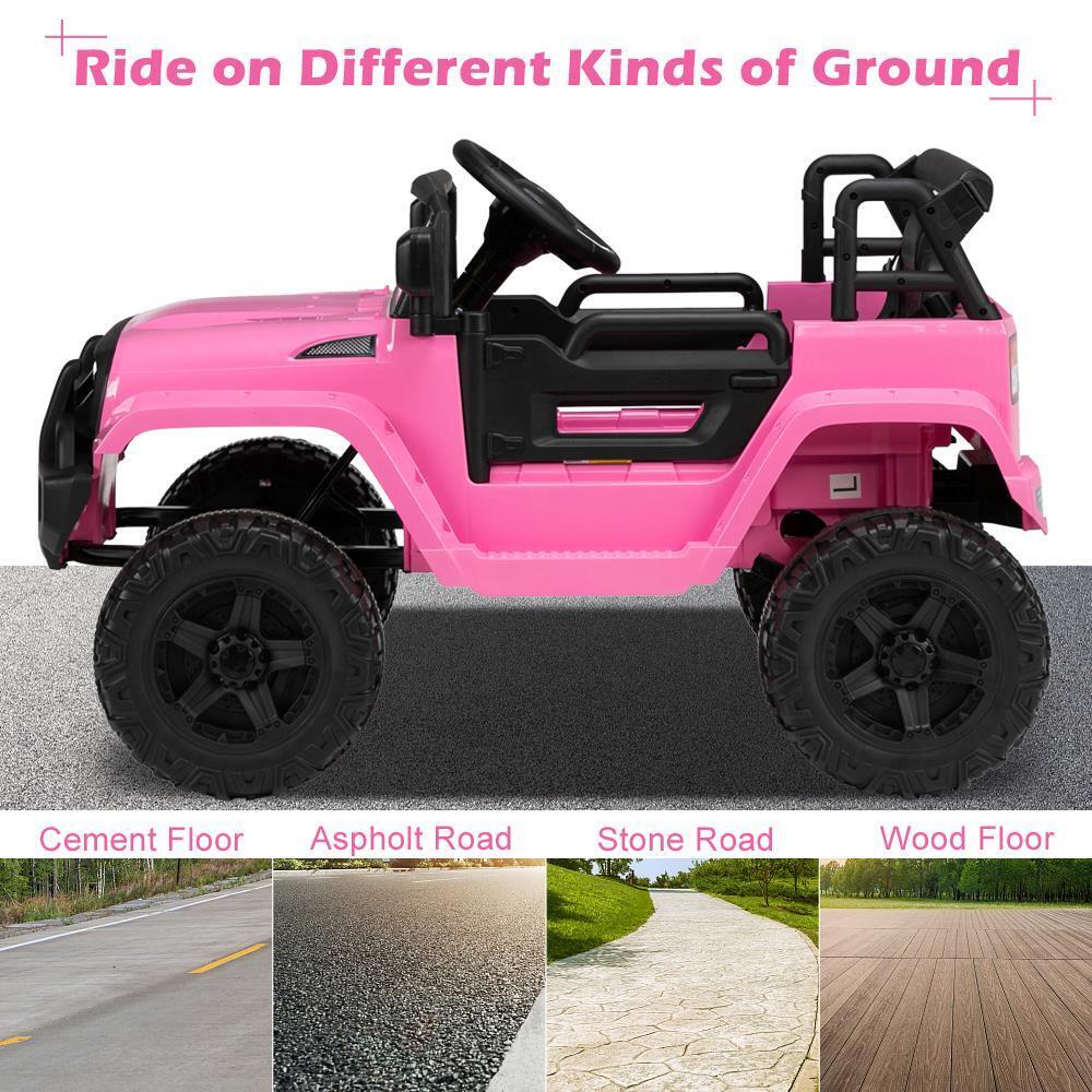 Electric 3-Speed Ride-On Car for Kids with Remote Control - Pink