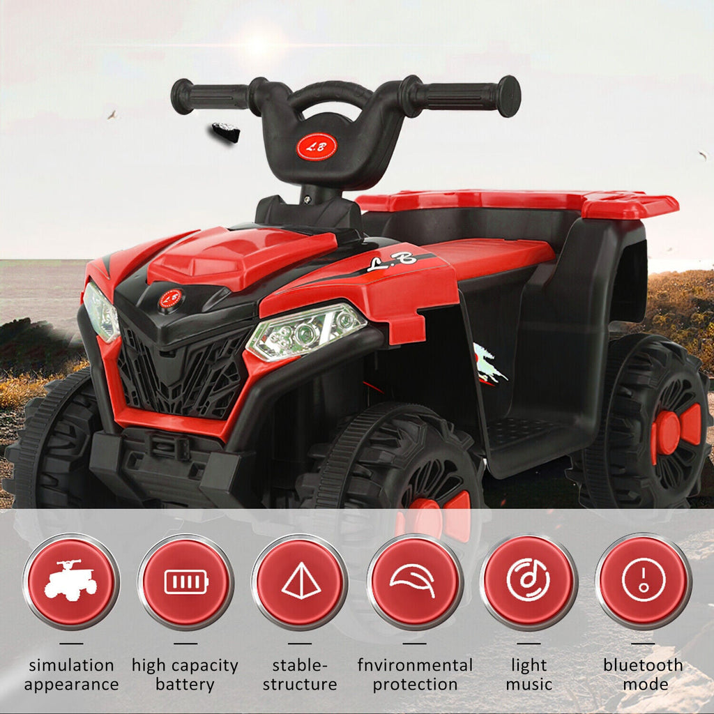 Electric ATV Ride-On Car with MP3 Player and LED Lights - 6V Battery Powered, 4-Wheeled Beach Cruiser
