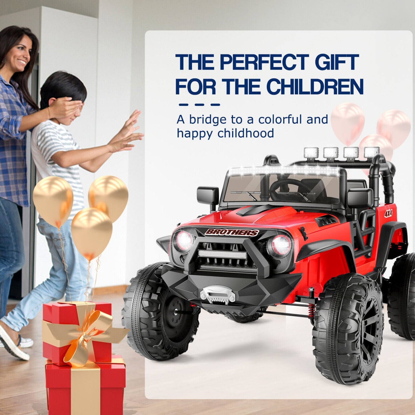 Electric 2 Seater Kids Ride On Truck with Remote Control and Powerful 200W Motors - 3 Speed Options and Long-Lasting Battery