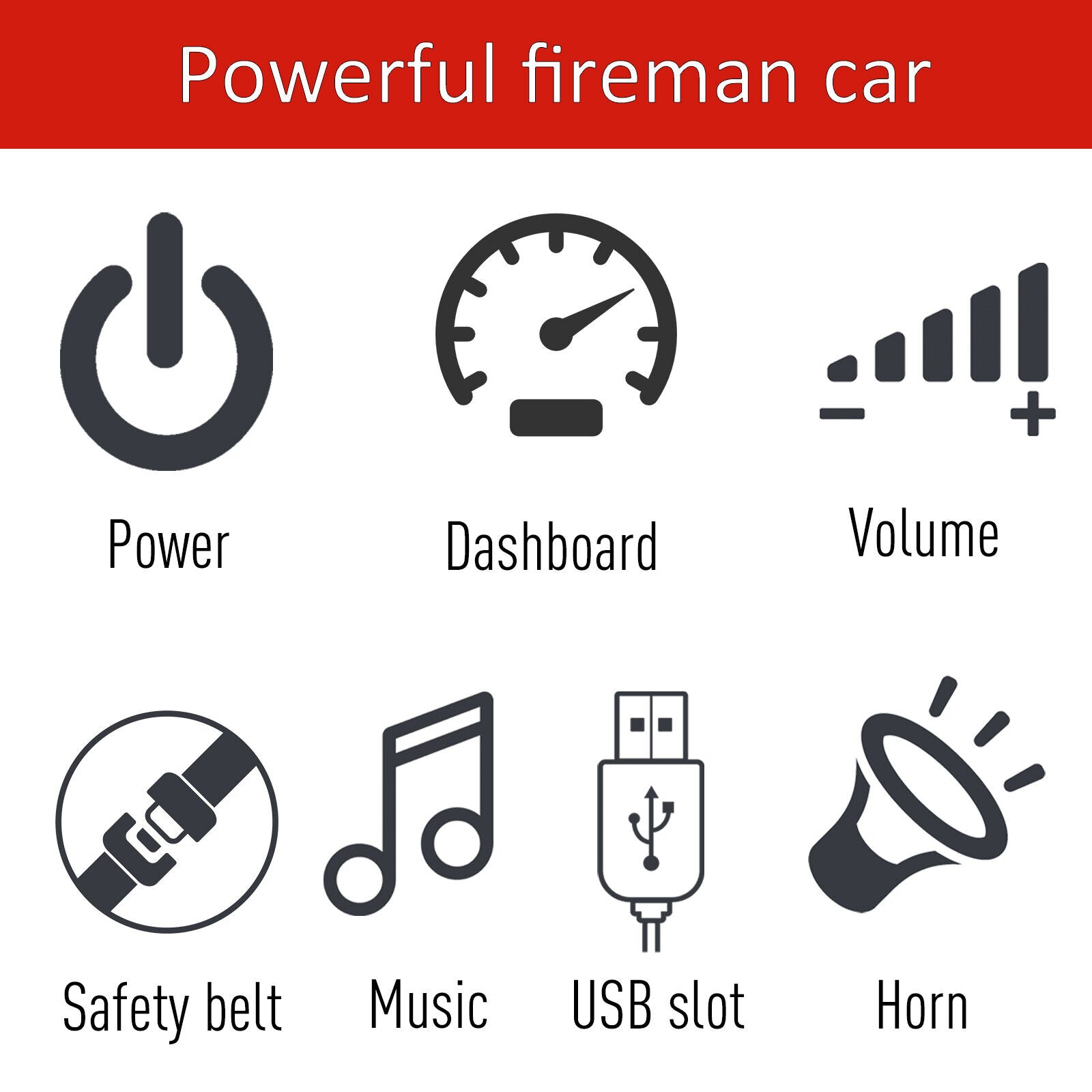 Interactive 6v Electric Fire Truck for Kids with Remote Control and Music