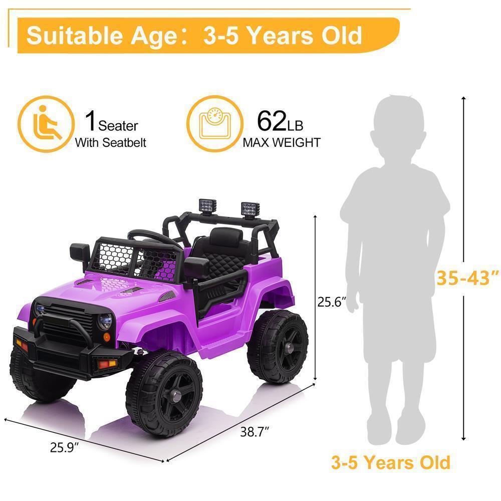 Remote Control Ride-On Car Truck with 3 Speeds and 3 Color Options
