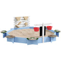Wooden Sandbox for Ages 3-7, 85"x85"x25", Blue