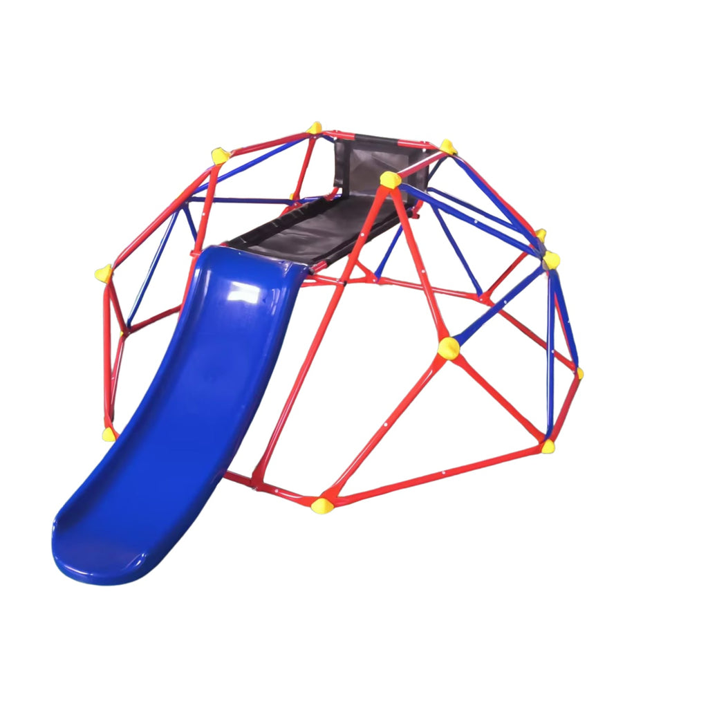 6ft Dome Climber with 1.2m Slide and Blue Climbing Stones for Ages 3+