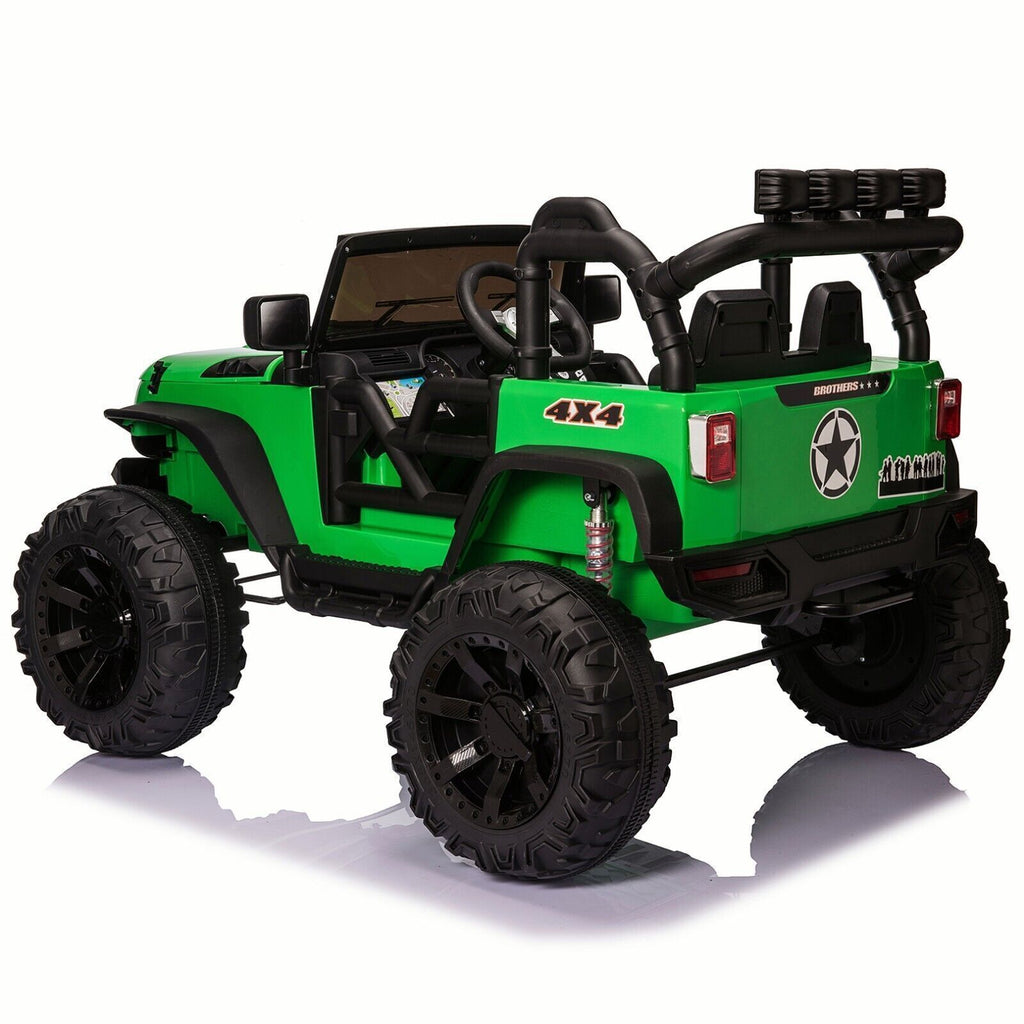 2 Seater 24V Kids Ride On Truck with Remote Control, LED Lights, and 3 Speeds - 2x200W Power