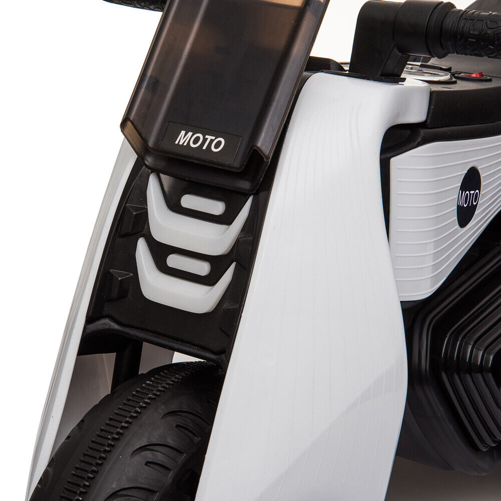 3-Wheel Double Drive Electric Motorcycle for Kids in White