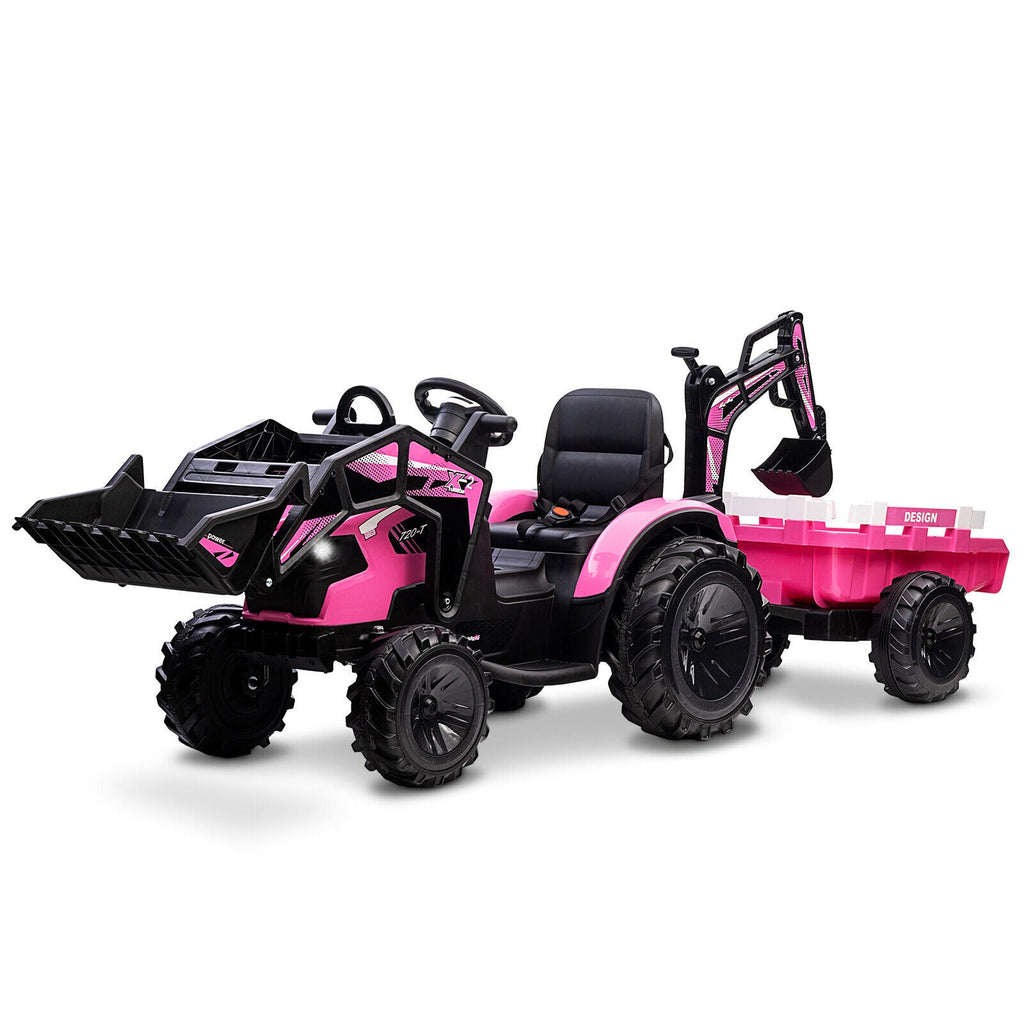Electric Kids Ride on Tractor with Remote Control and LED Lights