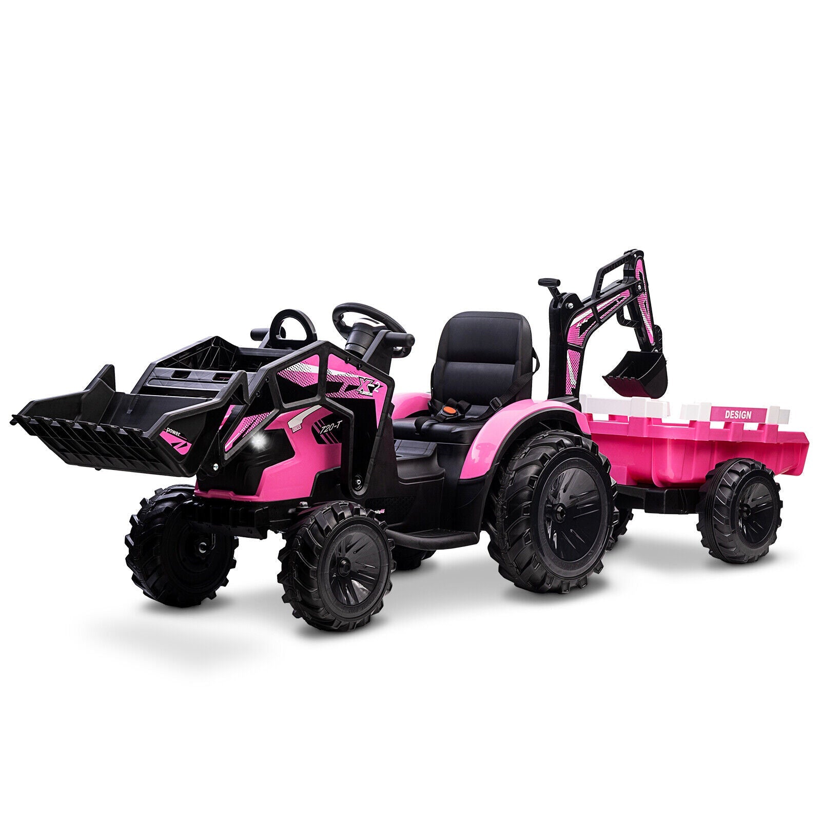 Electric Kids Ride on Tractor with Remote Control and LED Lights