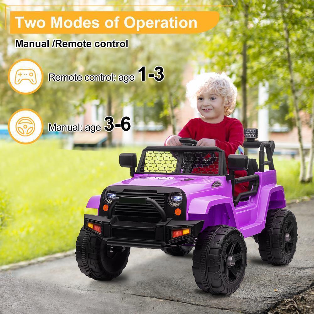 Electric Ride-On Car for Kids with Remote Control - Purple