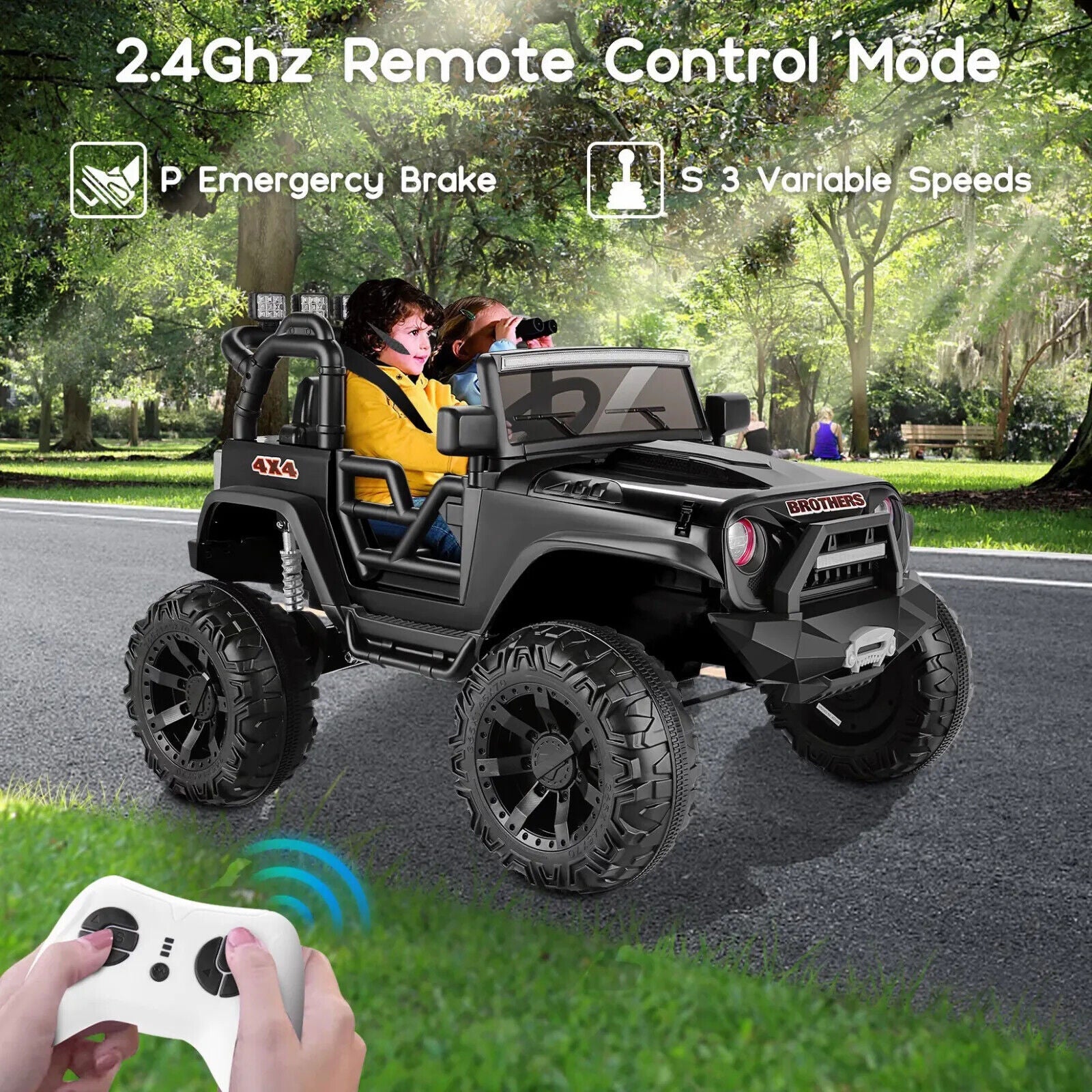2-Seater Electric Ride-On SUV Truck for Kids with Remote Control, MP3 Player, and LED Lights - 400W Power