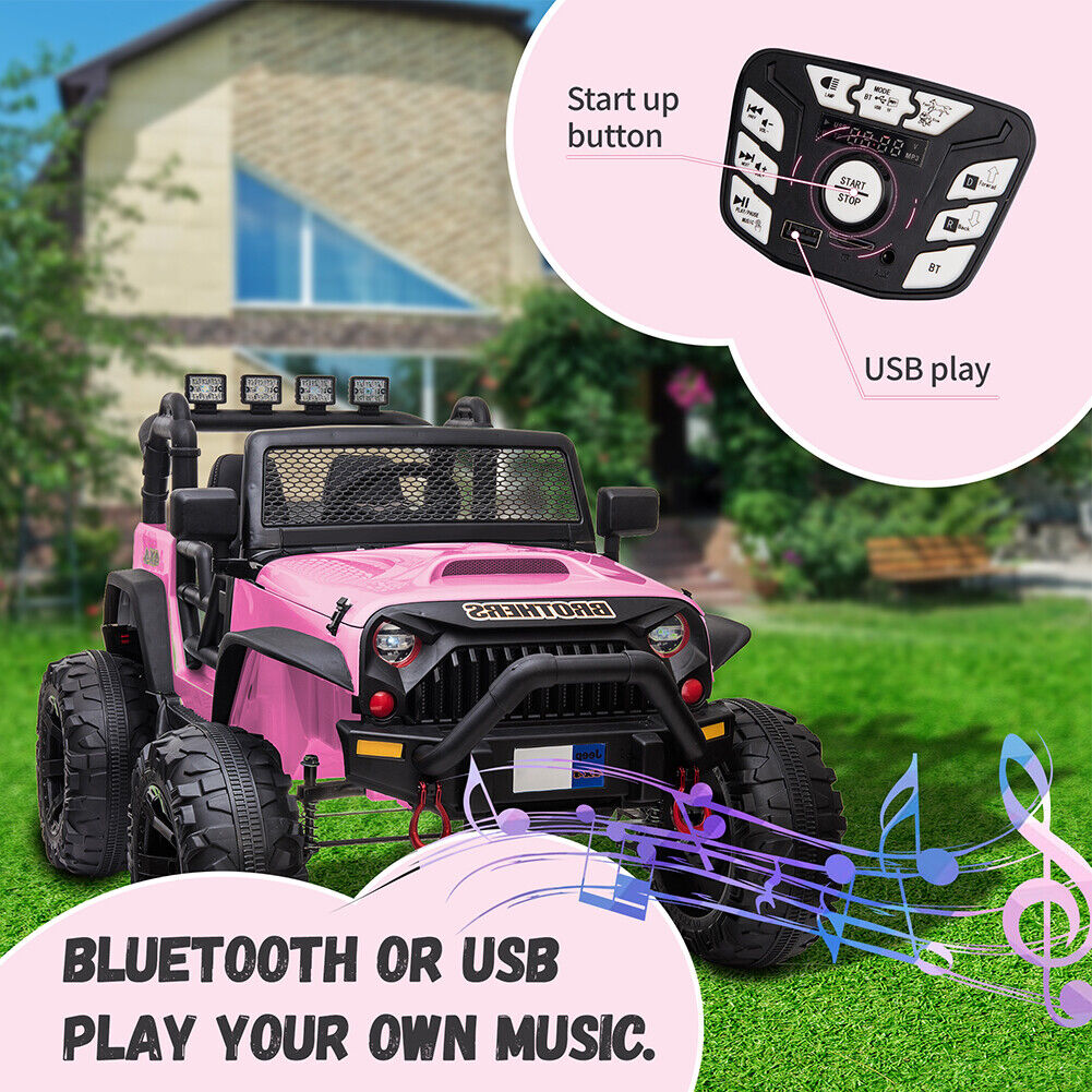 2-Seater Electric Ride-On Jeep with MP3 Player and LED Lights for Kids - Remote Control Included
