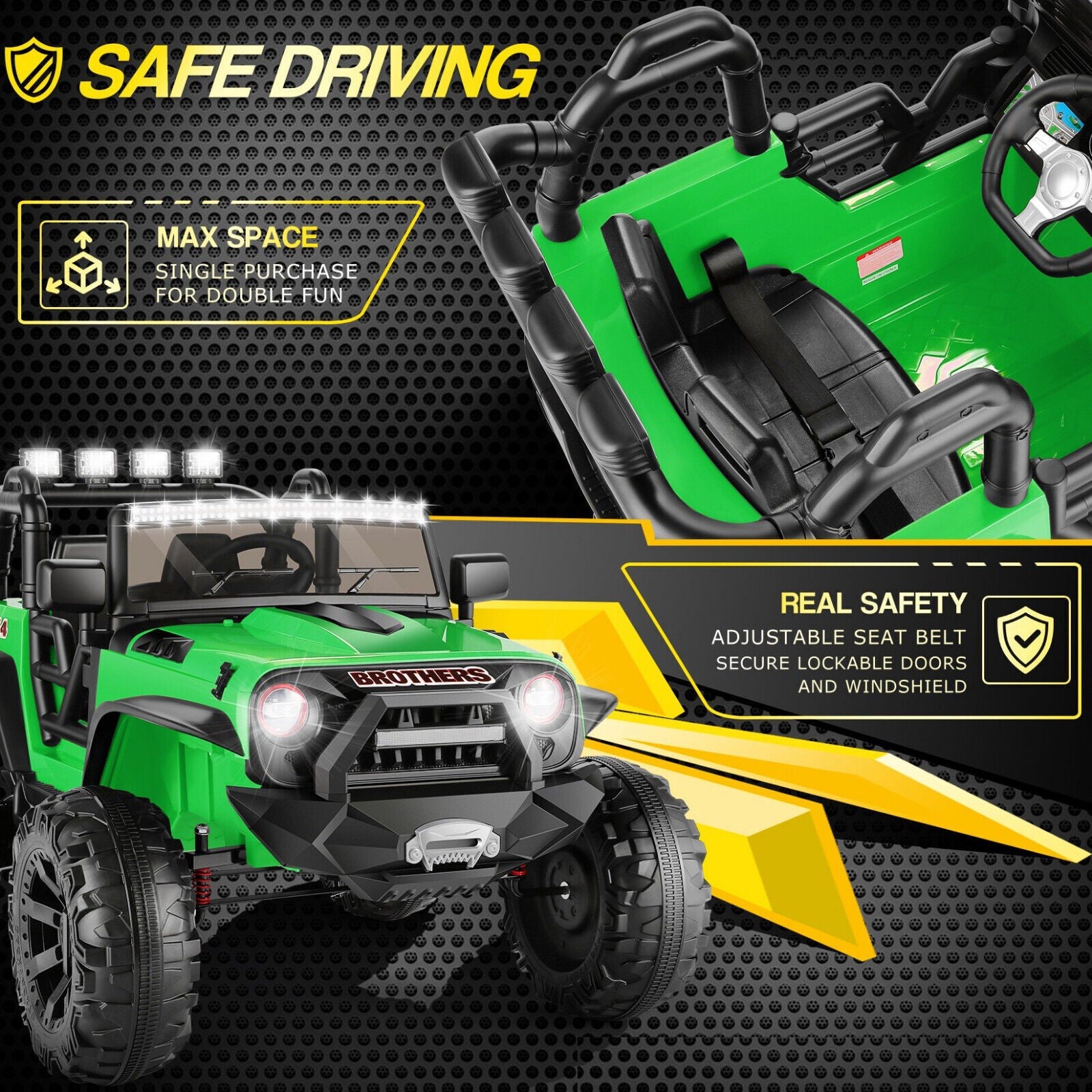 24V Jeep Music Fashion Ride-On Car with Remote Control for Electric Kids