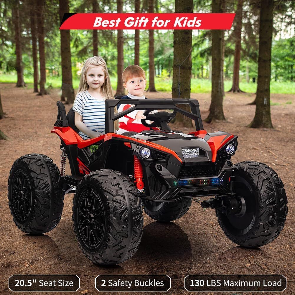 24V 2 Seater Ride on Toy UTV with Remote Control, EVA Tires, 4-Wheel Drive, Electric Car with Music