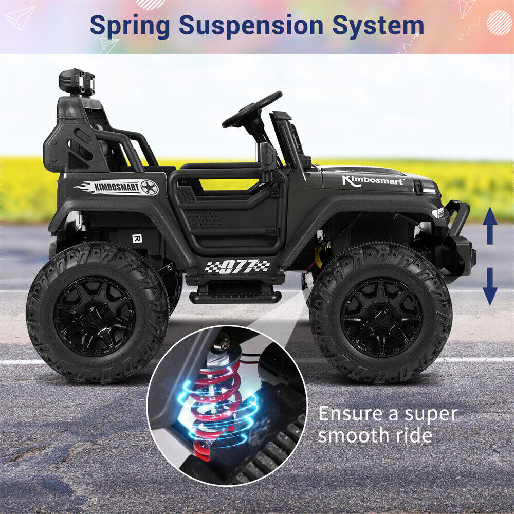 Kimbosmart Ebony 24V Children's Ride-On Car Double Seater Electric Toy Truck with Remote Control