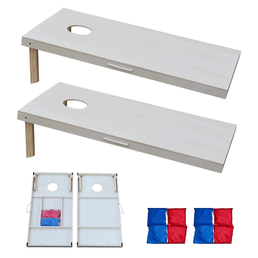 Portable 4x2 Wooden Cornhole Board Set for Outdoor Yard Games with 2 Boards