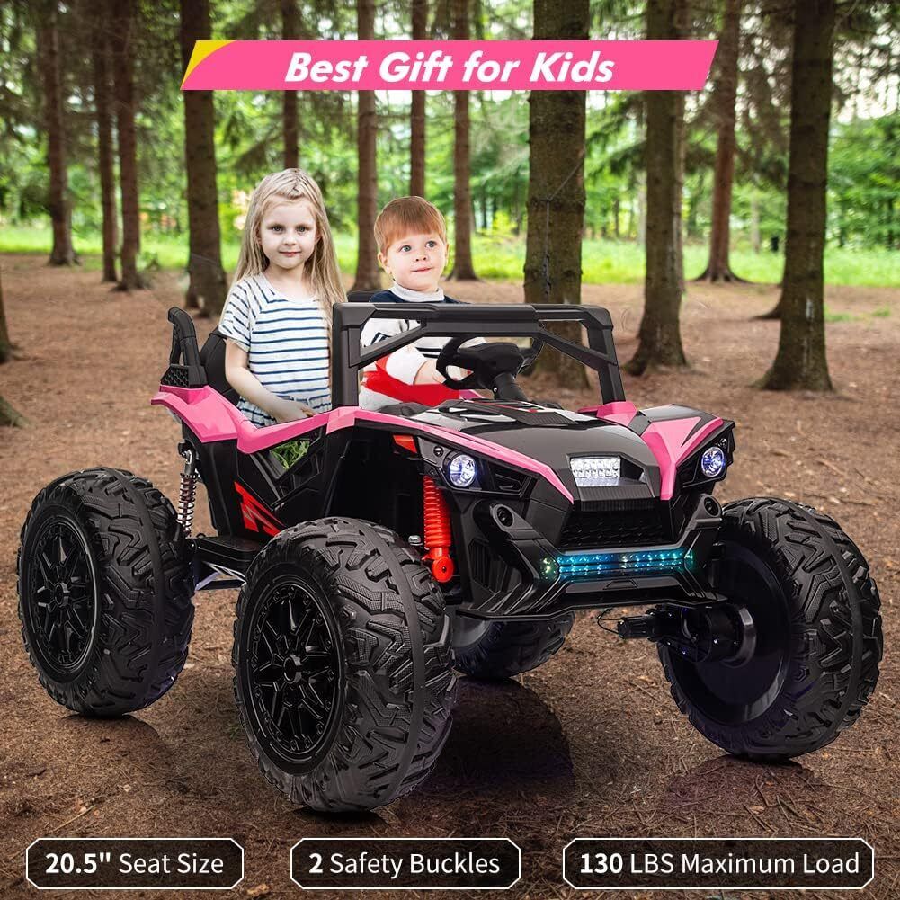 24V 2 Seater Electric UTV with Remote Control Steering 4x4 Off-Road Vehicle Sound System LED Lights