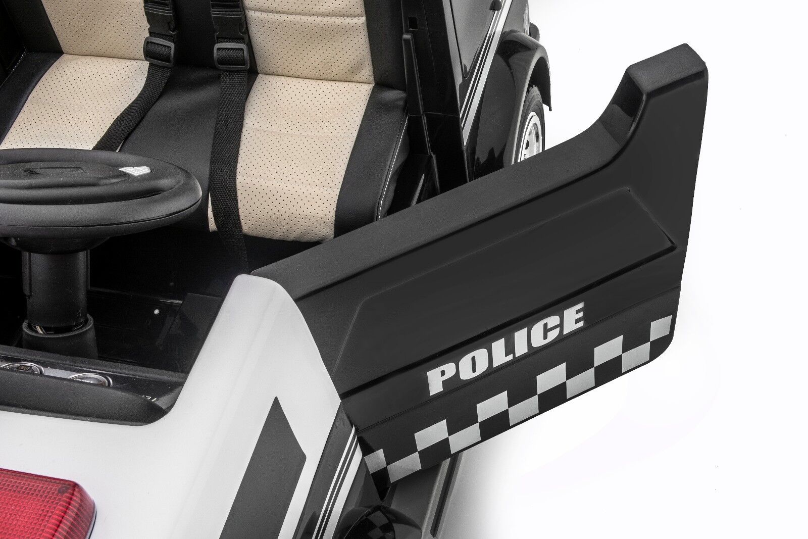 SUPERtrax® Large Truck Emergency Children's Ride On 4WD Law Enforcement Vehicle - Ebony.