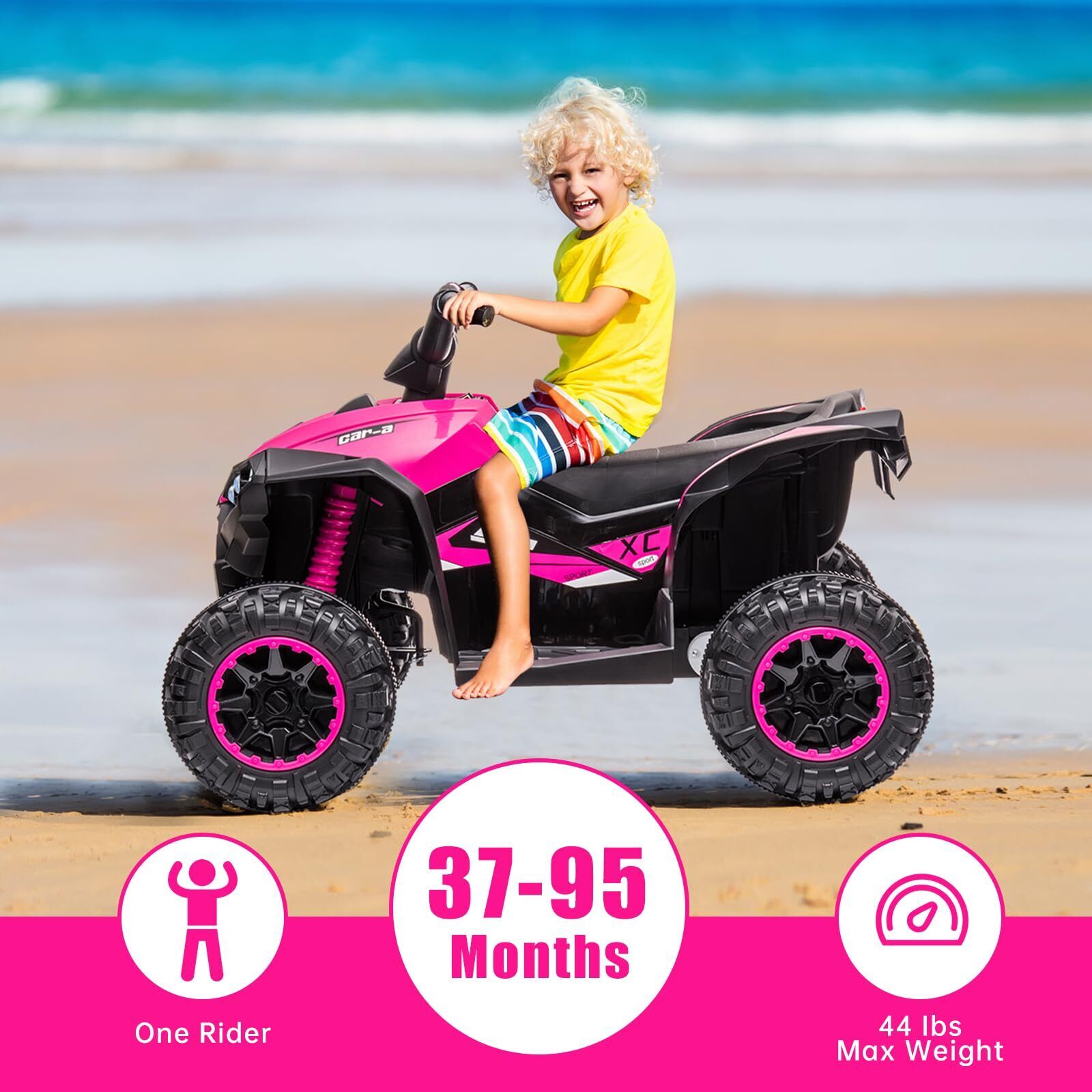 4-Wheel Dual Drive Kids Ride On Car with Parent Remote - 12V Pink