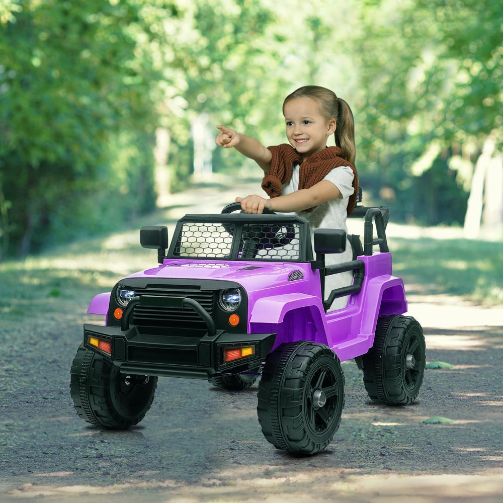 Electric Ride-On Car for Kids with Music, Lights, and Remote Control - Purple