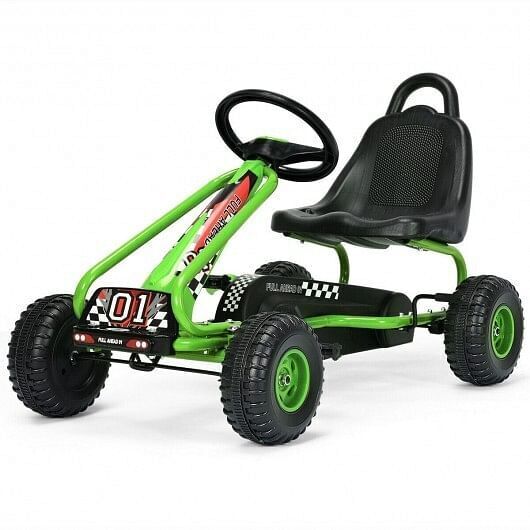 Adjustable Seat 4 Wheel Pedal Ride On - Green